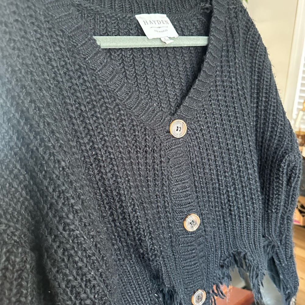 Hayden Black Button-Up Cardigan